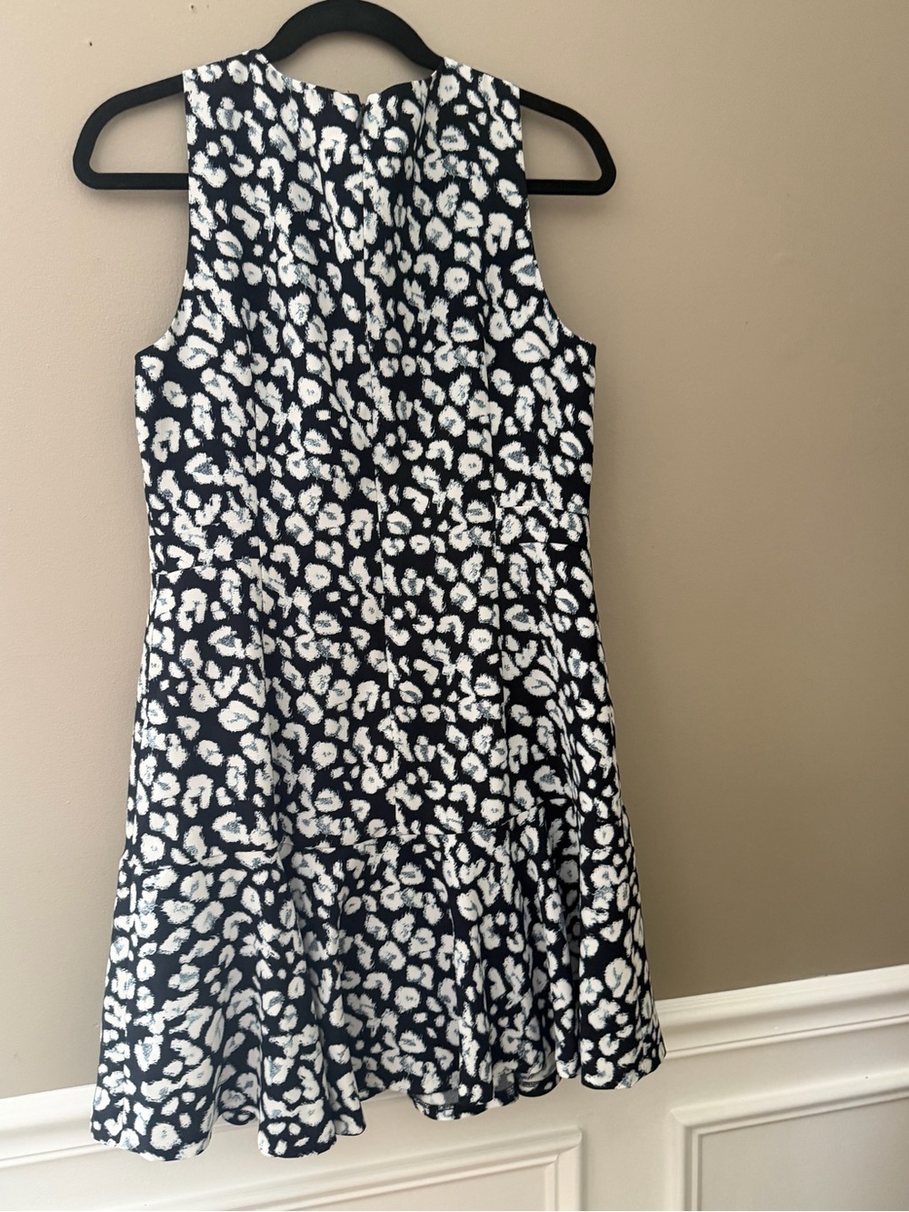 Banana Republic Black and White Floral Fit-and-Flare Dress
